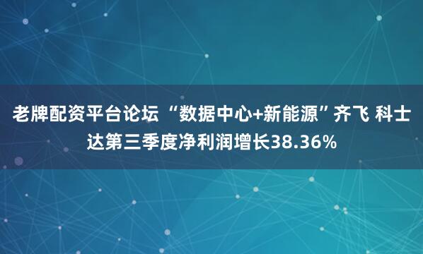 老牌配资平台论坛 “数据中心+新能源”齐飞 科士达第三季度净利润增长38.36%